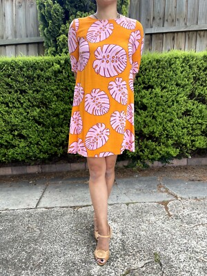 Mr Zimi Leaf Pattern Mini Dress in Excellent Condition (Size 8) | eBay