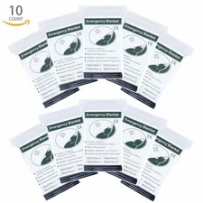 10 Pack - Emergency Solar Blanket Survival Safety Insulating Mylar Thermal Heat