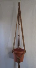 MACRAME PLANT HANGER 43 inch SIMPLE 3 ARM 6mm Sand - CHOOSE COLOR