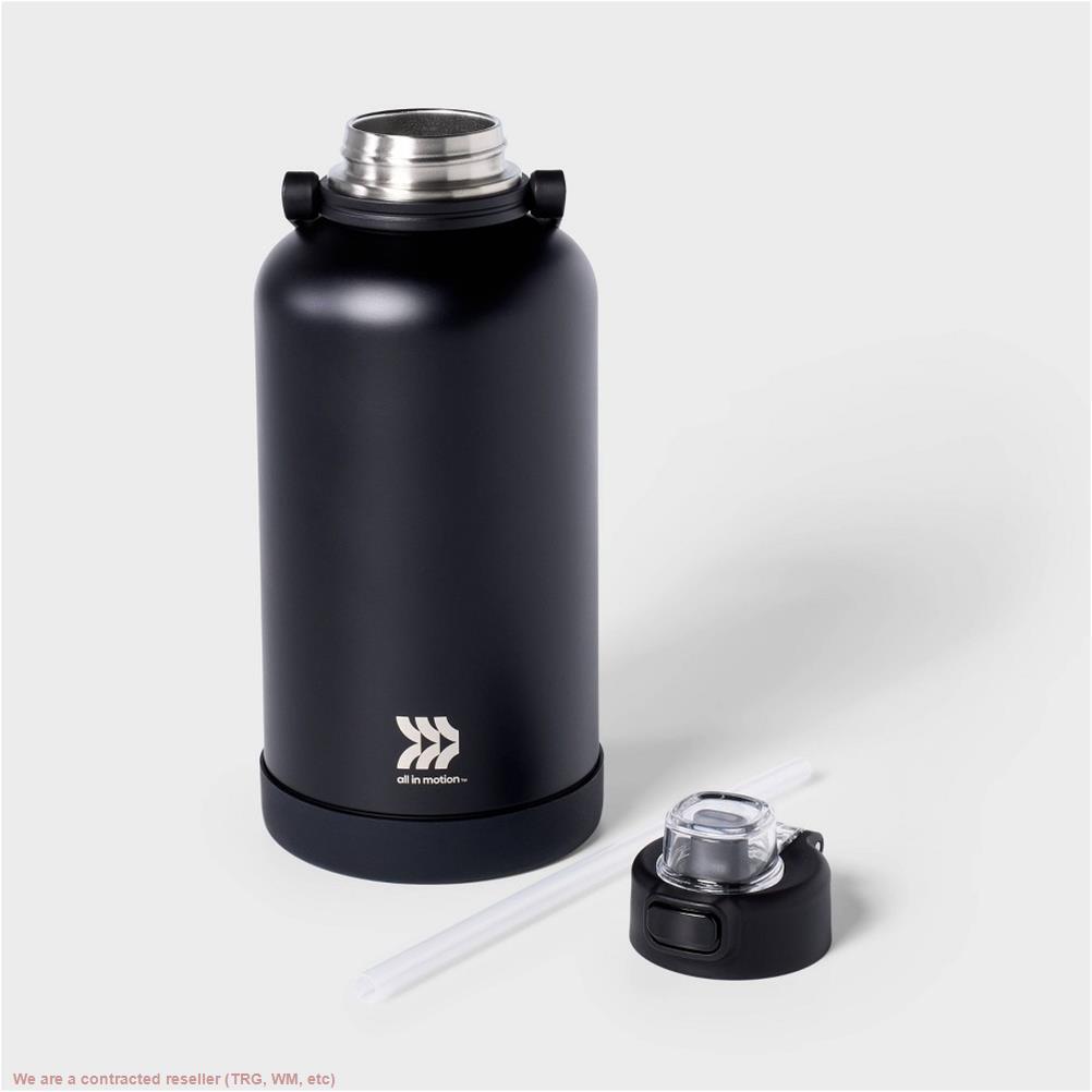 64oz Stainless Steel Vacuum Insulated Water Bottle Black - All In