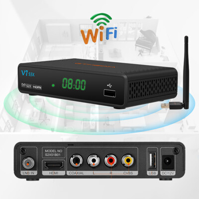 DVB-S/S2/S2X Satelliten Receiver TV BOX HDMI WIFI USB-Aufzeichnung Mediaplayer