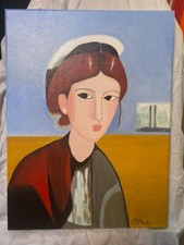 Quadro Dipinto Ritratto olio su tela senza cornice 30x40.