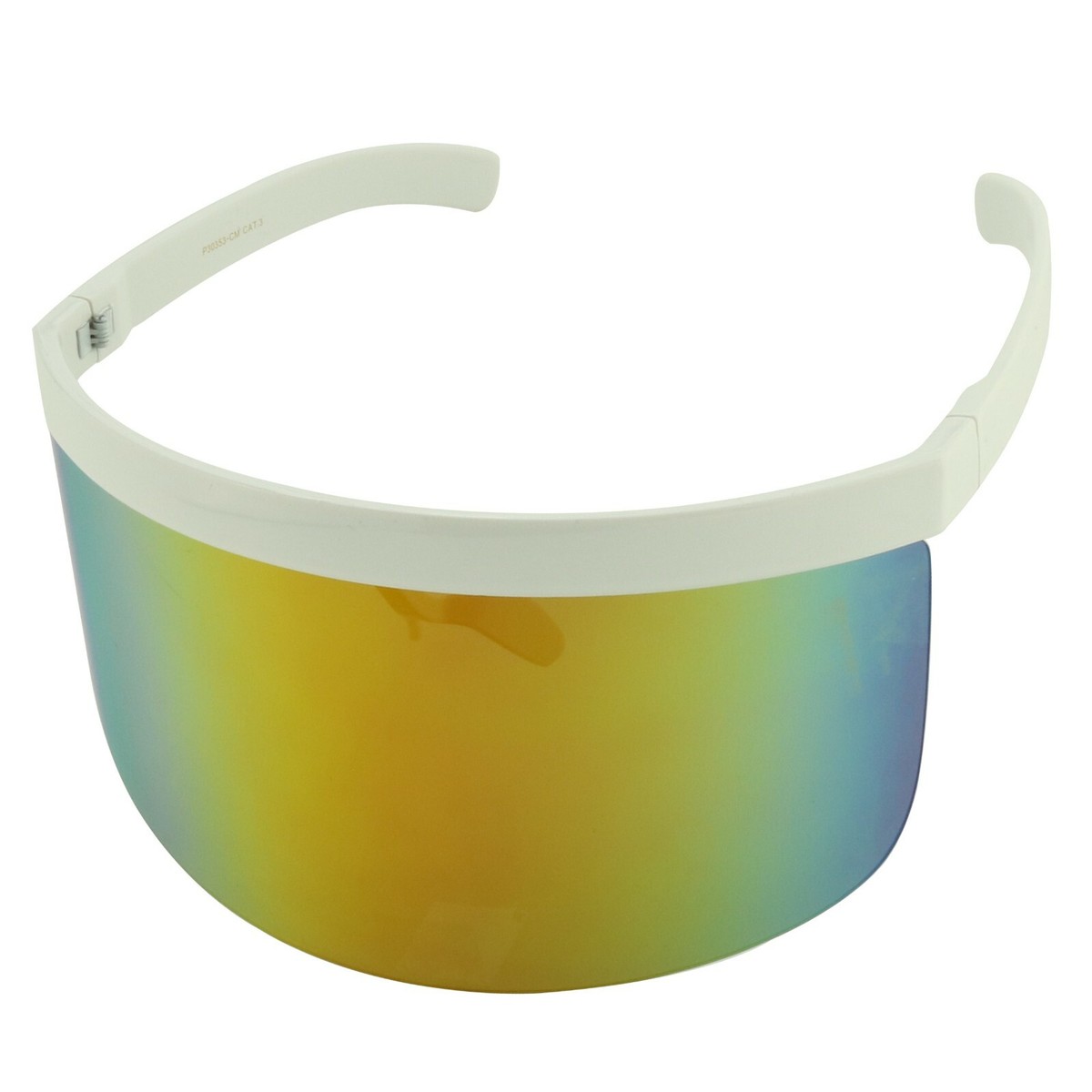 ShadyVEU Oversized Flat Top Retro Futuristic Mirrored Visor 