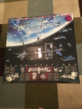 UNIQUE EXTRA LARGE SPACE STATIONS POSTER AND GUIDE TO THE MAP