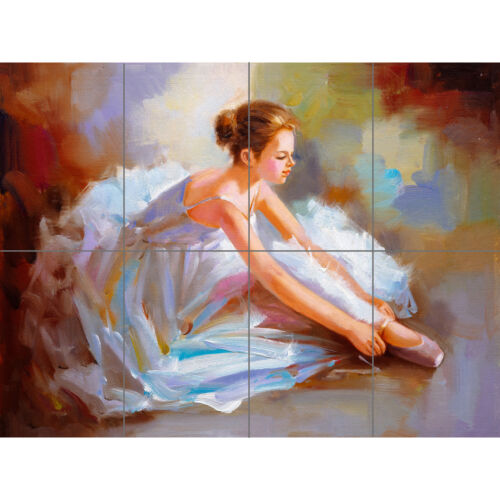 Ballet Dancing Shoes Painting XL Giant Panel Poster (8 Sections) - Afbeelding 1 van 4