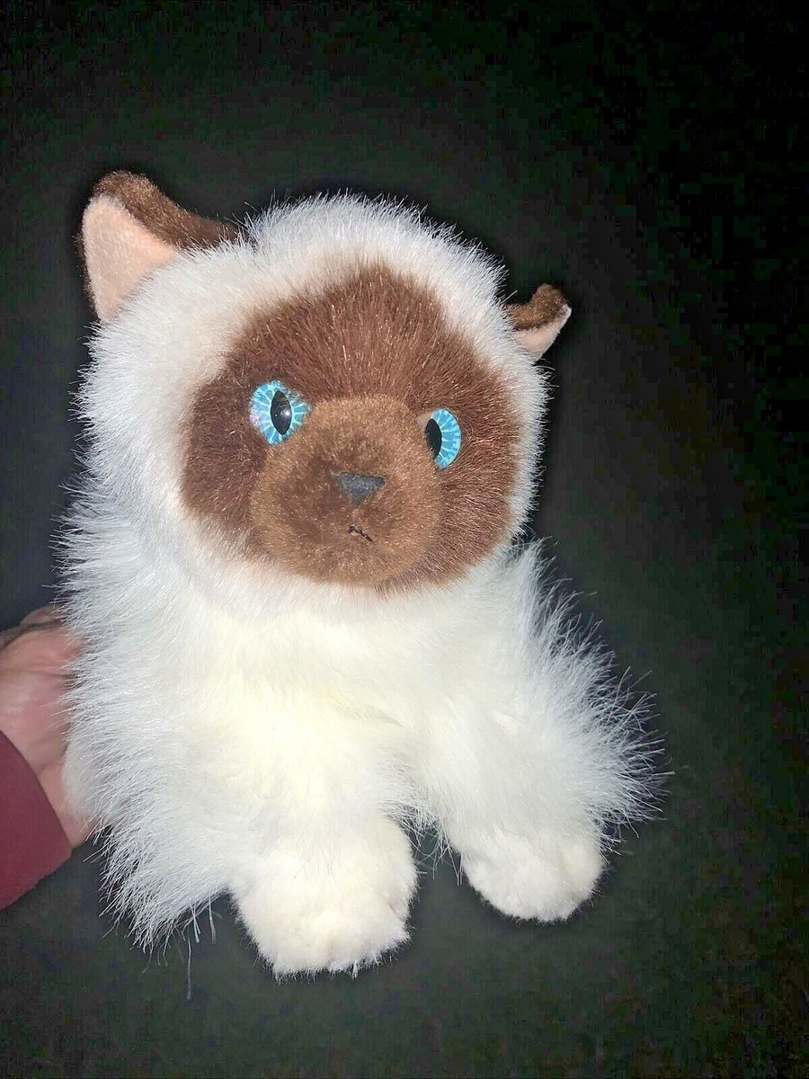 RARE Aurora Plush SIAMESE KITTEN Kitty Cat BLUE EYES Chocolate Point  ❤️sj11h2s