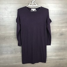 Philosophy Women's Size Small Long Sleeve Sweater Dress Ruffle Sleeve Purple 