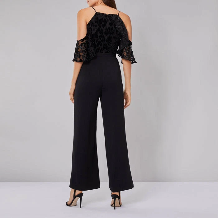 100% GENUINE COAST JONA BURNOUT JUMPSUIT SIZE 8 RRP £129/€179 CHRISTMAS PARTY - Image 3 of 4