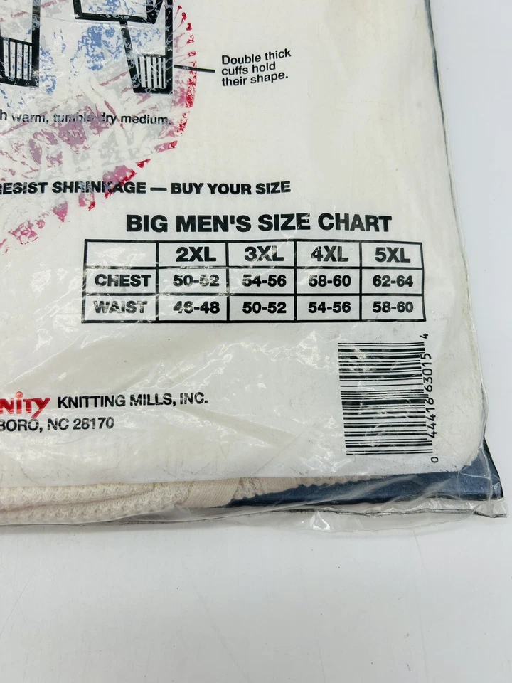 Vintage Mens Thermal Drawer Pants NOS Deadstock USA Made Size 2XL 46-48 - Image 4 of 4