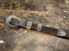 James Reid Sterling Silver 14k Gold Belt Buckle Set Headdress  