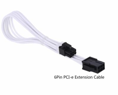 Audio123 geflochten 30 cm PCI-E Netzteil Verlängerungskabel 6 Pin auf 6 Pin