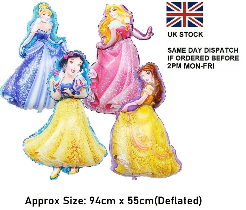 Disney Princess 37" Foil Balloons Snow White Aurora Belle Cinderella - UK