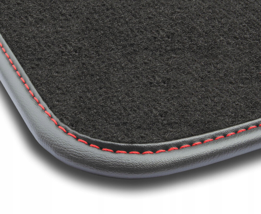 Tapis de sol en velours et cuir rouge pour Ford S-MAX II idéal voyages en famille