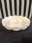 Vintage Fenton Art Glass Hobnail Milk Glass Chip & Dip Bowl