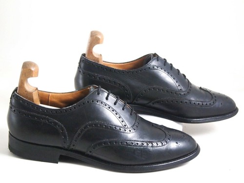 Wingtip Brogues Black Leather Men 