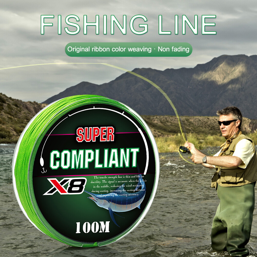 100M 8 Strands Carp Fishing Wire PE Line Smaller Diameter (6.0 0.40MM