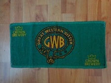 Vintage Great Western Bitter Crown Brewery Bar Towel Biermatte Breweveriana