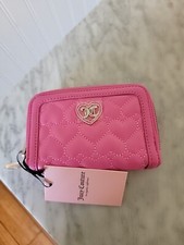 JUICY COUTURE/ PINK Flawless Medium Double Zip Around Wallet/New 