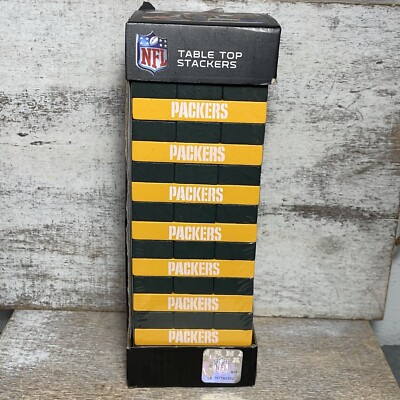 NFL Green Bay Packers Table Top Stackers Tower Game Wooden Blocks Brand New