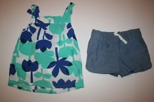 New Carter's 6 6x Year Girls 2 Piece Outfit Set Tulip Floral Top  Denim Shorts