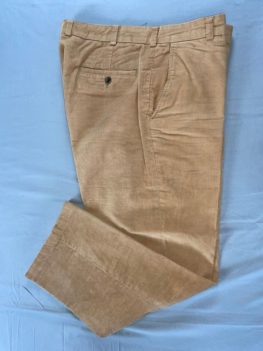 Brooks Brothers 346 Flat Front Corduroy Pants, Orange, Men's  EUC!!