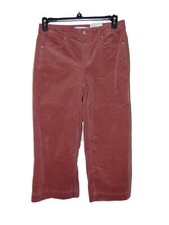 Sonoma Corduroy Pants Women's 10 Pink Wide Leg Cropped Cotton Stretch NWT