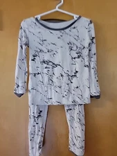 KYTE Baby Marble 2-pc Long Sleeve Grey Black PAJAMAS BAMBOO 2T