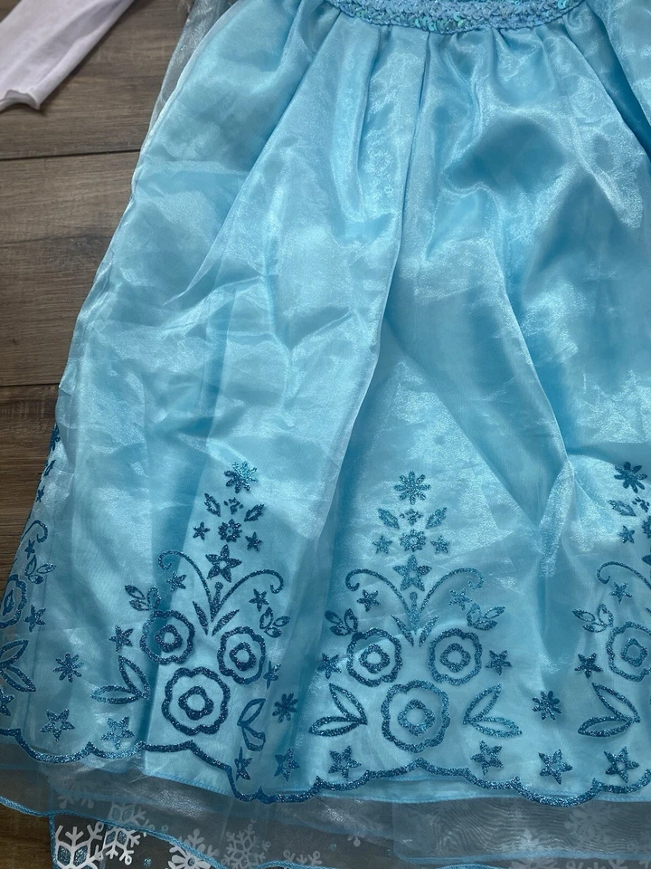 RELIBEAUTY 公主女孩 140 8-10 码蓝色亮片礼服配件服装 — 第 2/4 张图片