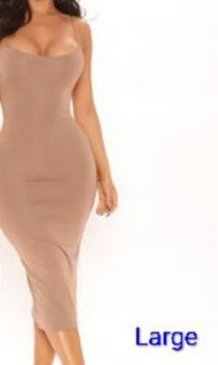Fashion Nova Tan Midi Dress