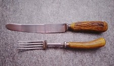 2tlg.Jagdbesteck A.E.Poston Sheffield M22,5Zahnung/G 19cm Rostfrei (23)