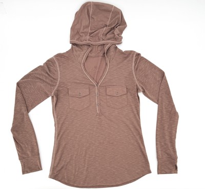 Kuhl Sona Hoody Pullover Womens Small Brown Lightweight Hooded Shirt Thumbholes