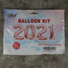 2021 Rose Gold Foil Balloon Kit 42" Number Party Decoration Air or Helium New
