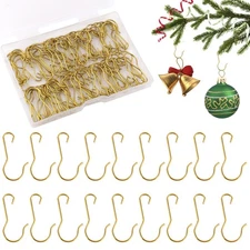 Ornament Hooks, 100 Pack Ornament Hangers, Gold Christmas Ornament Hooks, Orn...