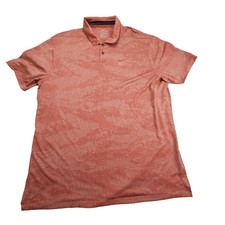 Nike Dri-Fit Mens XL Polo Shirt Short Sleeve Red Pattern