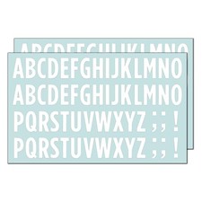 30 Sets, 1 inch - White Vinyl Letter Alphabet Stickers, Self Adhesive Stick on