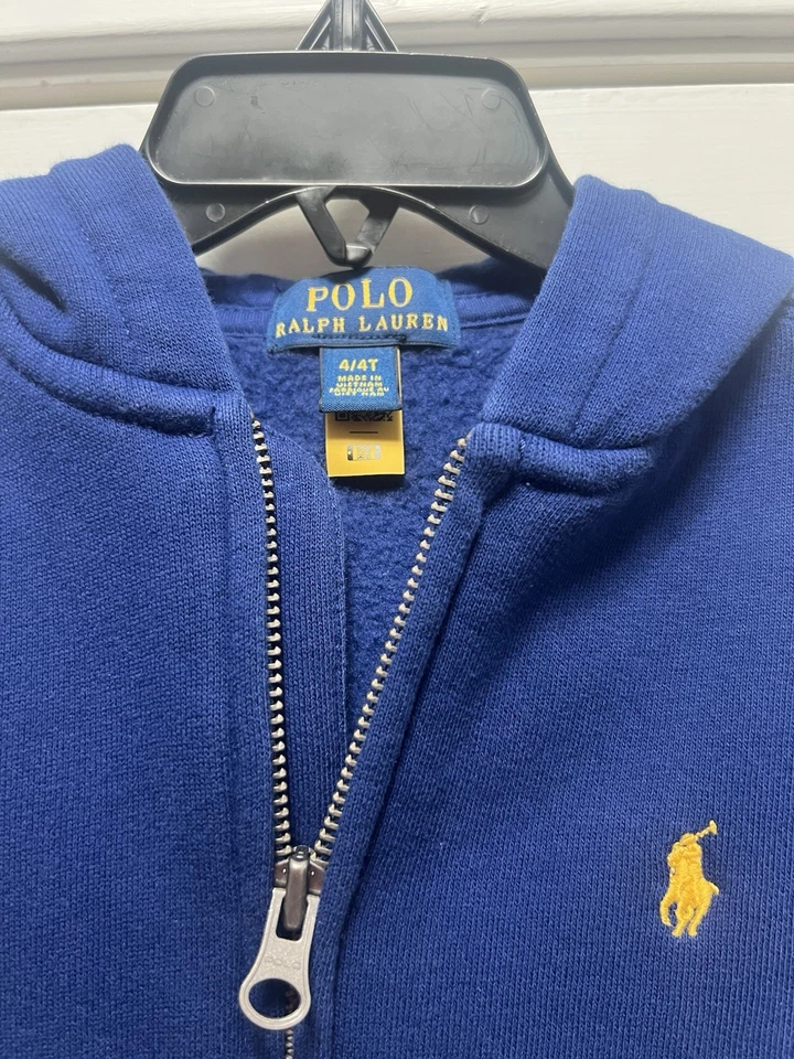 Polo Ralph Lauren Sudadera con Capucha Niños 4/4t Cremallera Sudadera con Capucha Amarillo Poni Cremallera Completa Foto 2 de 3