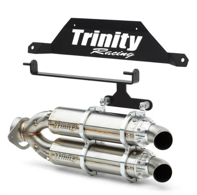 Trinity Racing Stage 5 Dual Slip On Exhaust Muffler Polaris RZR Pro R 4 22-25