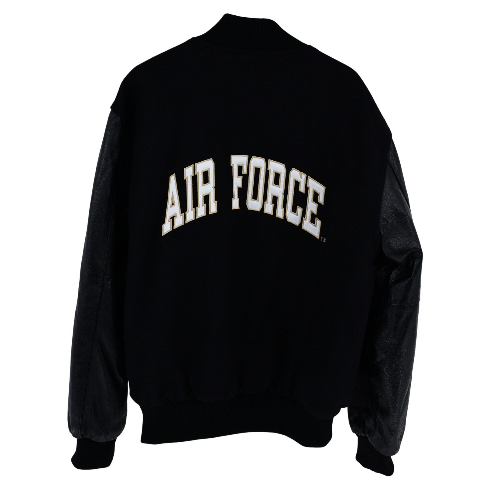 Black Wool + Leather Varsity Style