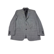 Brooks Brothers 346 Mens 45R Grey Plaid 100 Wool 2 Button Blazer Sport Coat