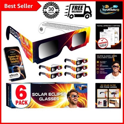 Sonnenfinsternis Brille 6er Pack 12312-2 sichere Sonnensicht schwarzes Gestell
