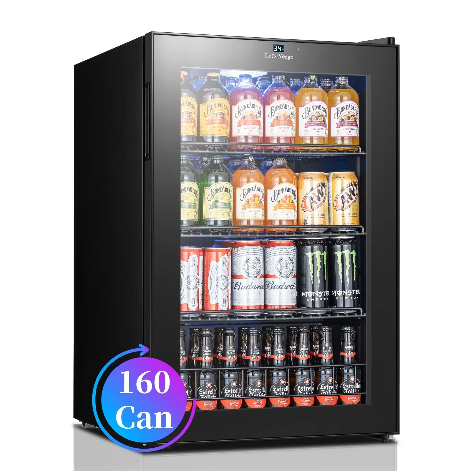 Let's Yeego 4.6 Cu.Ft. Mini Fridge 155 Cans Beverage Refrigerator Cooler
Opens in a new window or ta