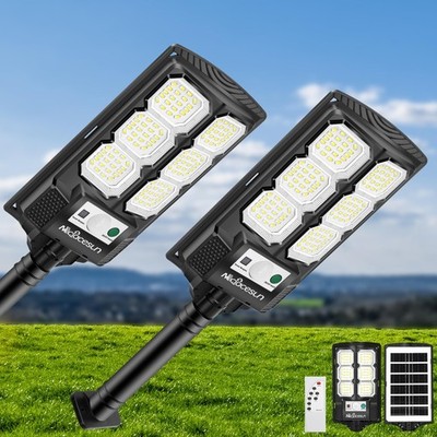 Solar Lights Outdoor 5000LM -6500K Solar Street Light, IP66 Waterproof Outdoo...