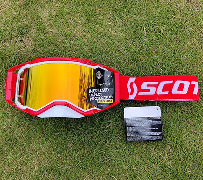 Scott Prospect Motocross Goggles Red Chrome Lens MX ATV UTV Dirt Bike Retro