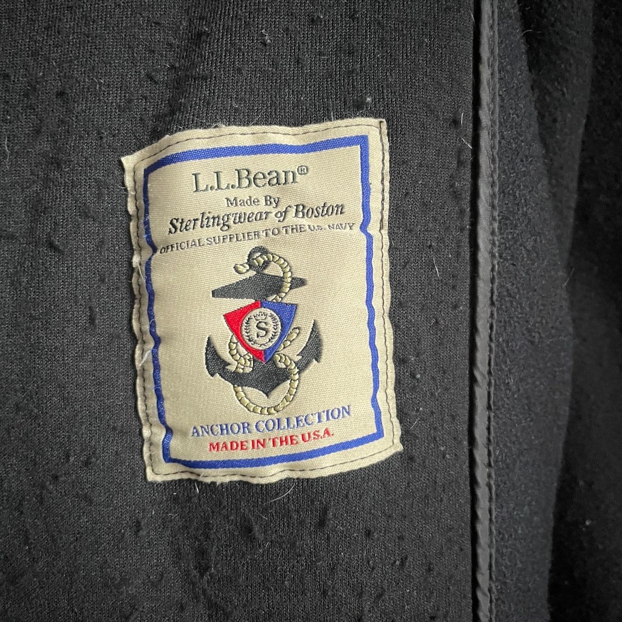 Vtg L.L.Bean Men Navy Coat Sterlingwear of Boston Anchor Collection Tall XL USA