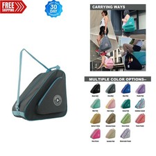 Waterproof Skate Bag - 20L for Ice, Inline Quad Skates - Grey/Blue