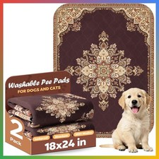 Washable Dog Pee Pads 18x24 Brown 2 Pack Reusable Puppy Training Potty Mats