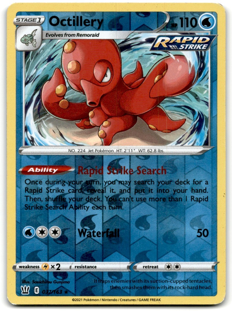 2021 Sword & Shield - Battle Styles Pokemon Trading Card #37 Octillery Reverse