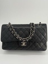Chanel Medium Caviar Double Flap Shoulder Bag Black