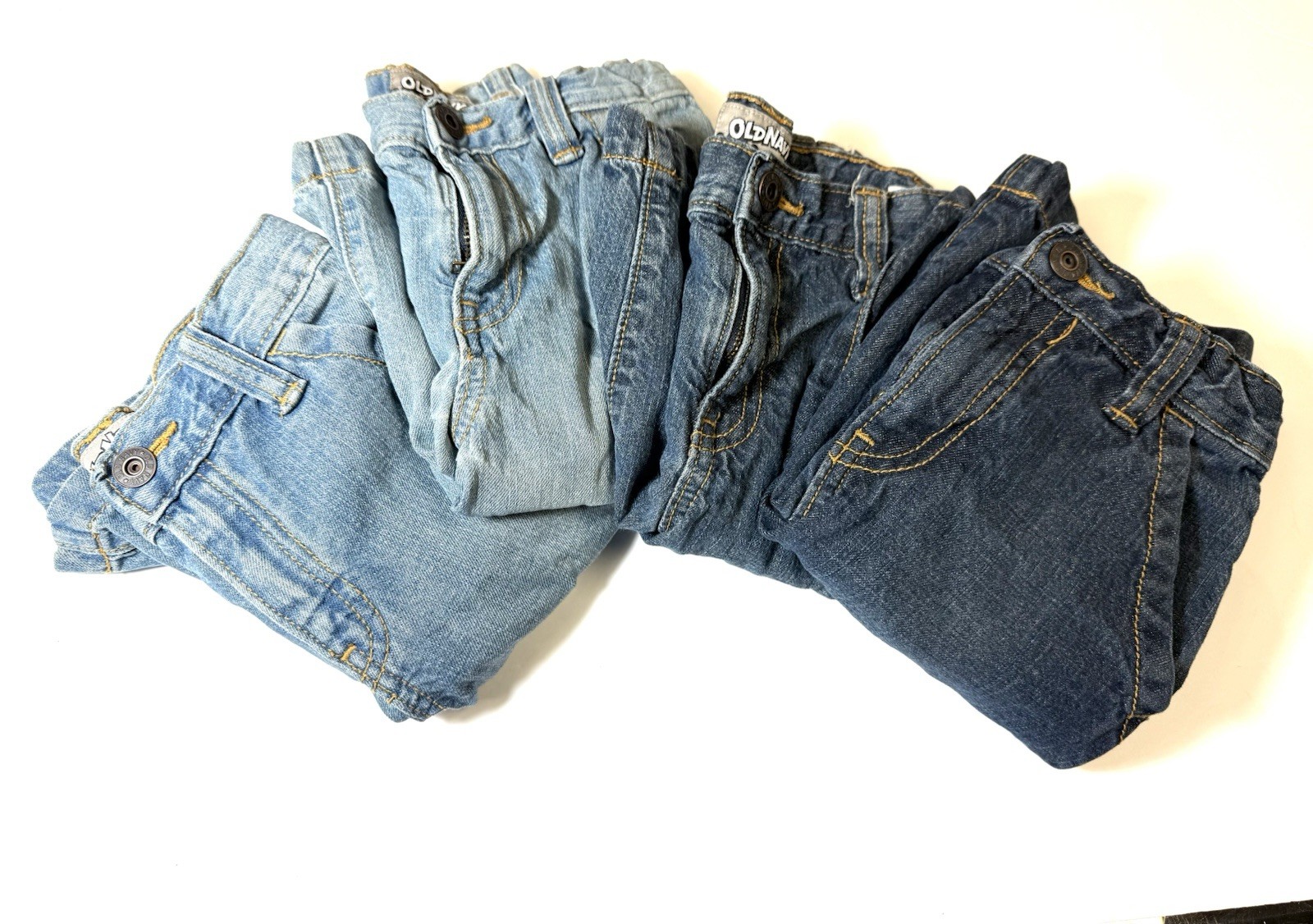 Lot 4 Old Navy Toddler Boys Denim Jean Shorts Size 5 Cargo Style Mixed Washes