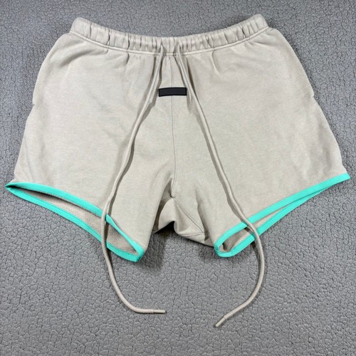 Fear of God, Fear of God Essentials Sweat Shorts Mens L Contrast Trim Tan Streetwear